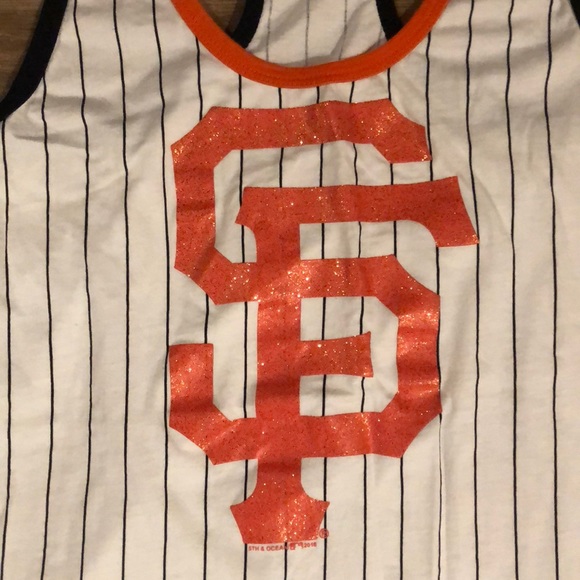 SF Giants Pinstriped Tank Glitter - Picture 2 of 3